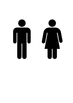 Hinweisschild f&uuml;r Damen- und Herren-Toiletten