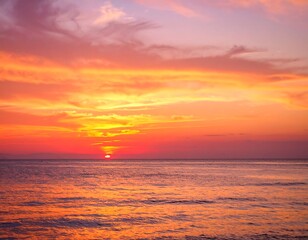 Fototapeta premium Colorful sunset over the ocean