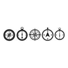Compass direction navigation travel icons