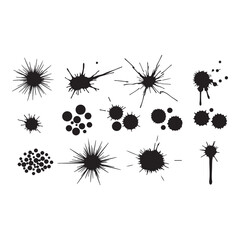 Ink blots black spots splashes vector art