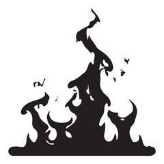 Black smoke fire abstract design art