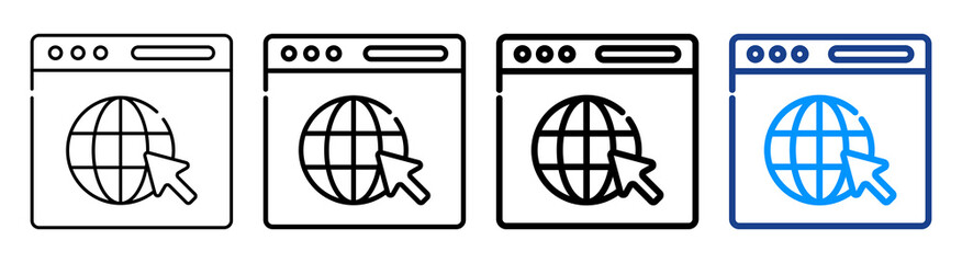 Web Browser Icon Multiple Outline Collection Set