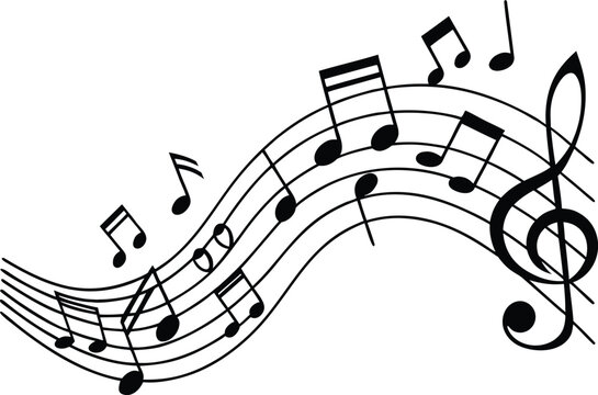 Realistic music notes illustration with elegant curves. Detailed music notes artwork for creative projects. Lifelike music notes drawing with smooth flow. High quality music notes design for artistic
