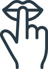 Finger on lips gesture for silence and quiet