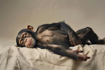 Adorable Baby Chimpanzee Sleeping Soft