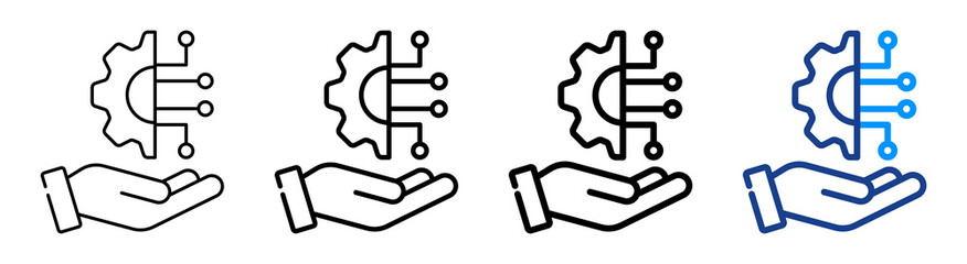Technology Icon Multiple Outline Collection Set