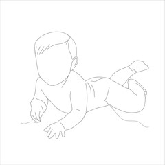 baby line art. one line drawing continuous hand drawn baby.
