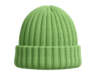 Soft Wool Knit Beanie Hat Isolated on Transparent Background PNG