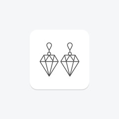 Diamond And Sapphire Earrings, vector, pixel perfect, illustrator file