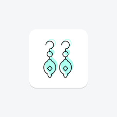 Emerald Earrings, vector, pixel perfect, illustrator file