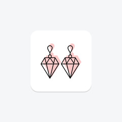 Obraz premium Diamond And Sapphire Earrings, vector, pixel perfect, illustrator file