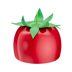 3D Asset - Sliced Brazilian Strawberry Candy “Morango do Amor” with Isolated Background