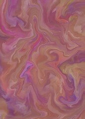 A modern digital abstract painting illustrates a random background image formed by the harmonious synergy of colors.