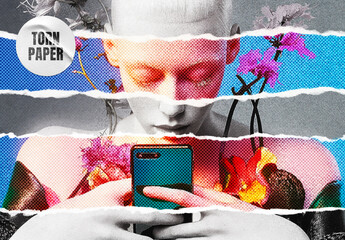Torn Paper Photo Effect Mockup