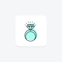 Diamond ring icon, ring gift, 