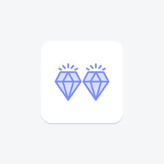 Diamond Stud Earrings, vector, pixel perfect, illustrator file