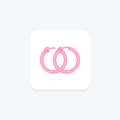 Gold Hoop Earrings, vector, pixel perfect, illustrator file