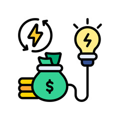 Energy Cost lineal color icon