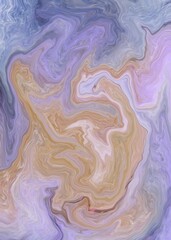 A modern digital abstract painting illustrates a random background image formed by the harmonious synergy of colors.