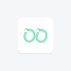 Silver Hoop Earrings, vector, pixel perfect, illustrator file