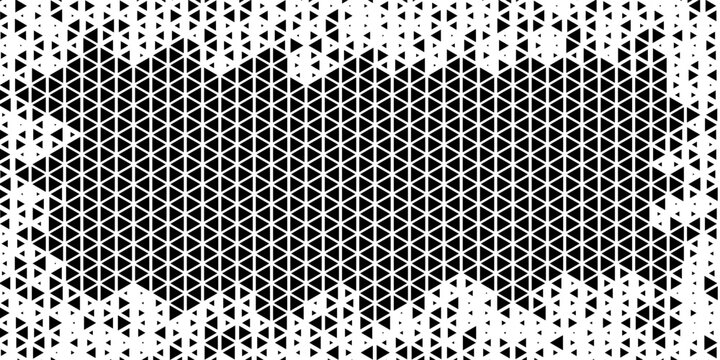 Seamless halftone triangle pattern. Random vector noise texture
