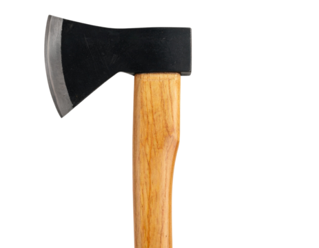  Classic Wooden-Handled Axe, Front View, isolated on transparent background png