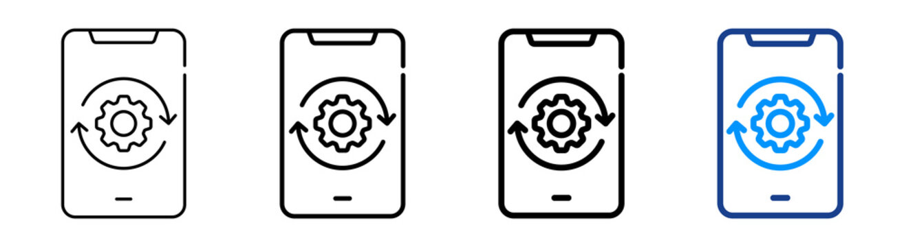 Update Application Icon Multiple Outline Collection Set