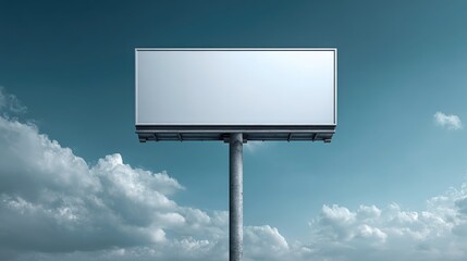 Obraz premium Blank Billboard Against a Cloudy Sky: Outdoor Advertising Mockup for Creative Design Placement and Marketing Campaigns