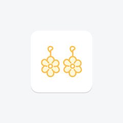 Enamel Flower Earrings, vector, pixel perfect, illustrator file