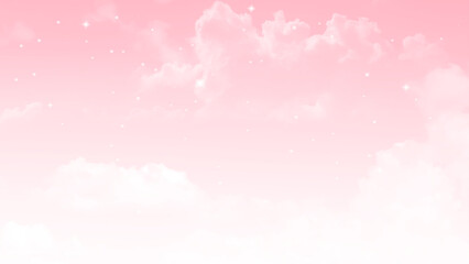 Sky cloud pink love sweet love color tone for wedding card background. Bright pink gradient filter sky and clouds for background