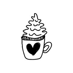 hot chocolate, Christmas mug, winter drink, holiday cocoa, whipped cream cup, festive doodle, candy cane mug, black line vector, cozy drink, transparent background,
Christmas, New Year’s Eve, Winter H