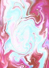 A modern digital abstract painting illustrates a random background image formed by the harmonious synergy of colors.