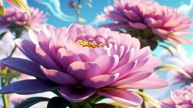 Lush pink floral splendor captured in exquisite detail, with delicate petals unfurling under a gentle, diffused light, evoking a tranquil and vibrant essence of blooming nature's artistry.
