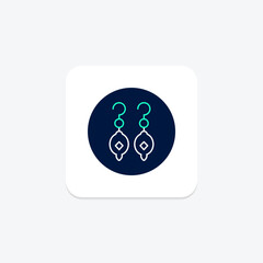 Fototapeta premium Emerald Earrings, vector, pixel perfect, illustrator file