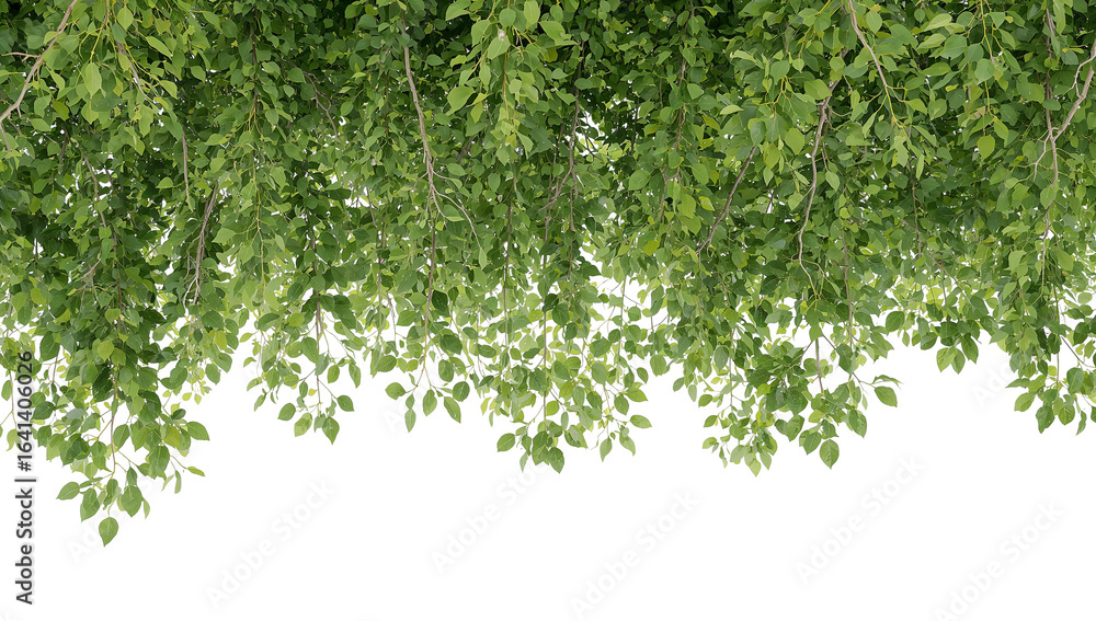 Poster lush foliage canopy with transparent background offering versatile design element for compositions