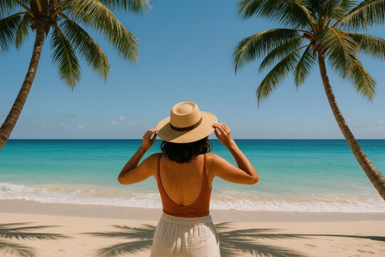 Tropical beach escape serenity.