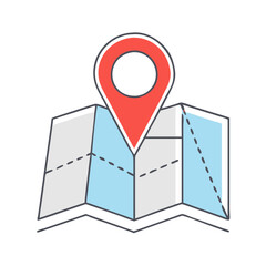 Map Pin Front Side With White Background