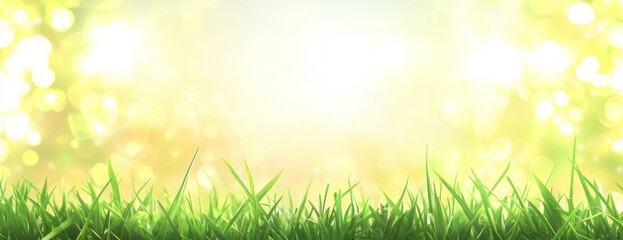 Fototapeta premium Green grass sunlight outdoors vibrant.