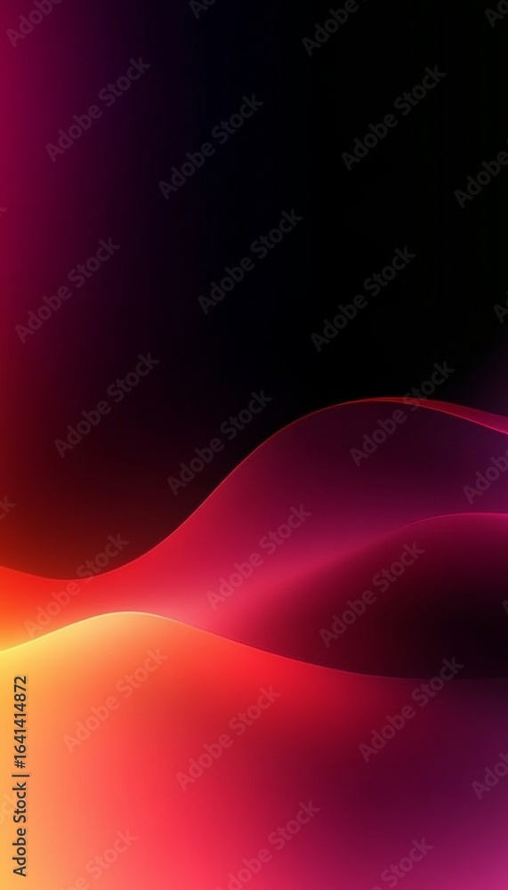 Aufkleber abstract elegance flowing red waves on a dark backdrop for modern art and dynamic design templates