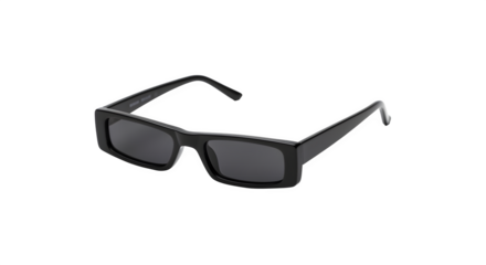 Tiny rectangle sunglasses with sharp edges, isolated on white background