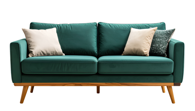 Green Loveseat Doodle Clipart, Hand-Drawn Style, Transparent PNG