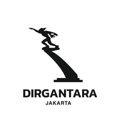 Indonesian building landmark, cultural building icon in jakarta, dirgantara monument in Flat style