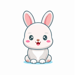 Obraz premium Adorable cartoon rabbit with expressive eyes creating a sense of innocent joy