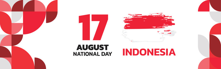 Indonesian National Day design with minimalist graphics, August 17th design with pattern concept