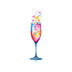 Vibrant Cocktail A Festive Champagne Illustration isolated on transparent background