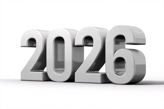 Text "2026" on a beautiful neutral background for designers, marketers and IT professionals. Popular business card, illustration, object, symbol, texture, pattern, holiday.