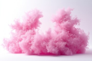 Fototapeta premium Pink cotton candy clouds dreamy pastel art abstract soft textures fluffy on transparent background