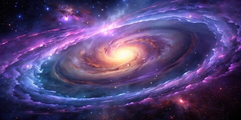 Obraz premium Galaxy Nebula with Swirling Purple Gas