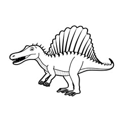 dinosaur outline vector icon on white back round