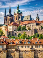 Obraz premium Castle in medieval Prague city center